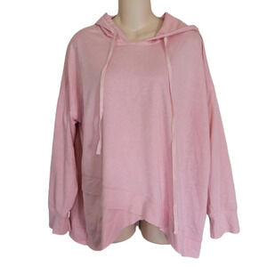 SHEIN Pink Cross Hem Pullover Hoodie Size Women's Large NEW